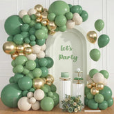 Green Balloon Arch Kit Sage White Gold Confetti Balloons Jungle Party Decor