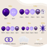 Lavender Purple Balloon Arch Kit 161 Pcs Princess Party Decor Set