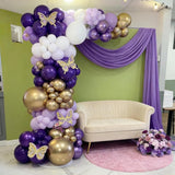 Purple Gold Balloon Arch Kit 103 Pcs Lavender Princess Party Decor