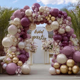 Dusty Purple Gold Balloon Arch Kit Double Stuffed Party Decor Set