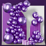 Metallic Purple Balloon Arch Kit 85 Pcs Chrome Party Decor Set