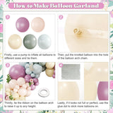 Pastel Balloon Arch Kit 124 Pcs Green Purple Yellow Party Decor Set