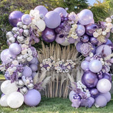 Pastel Purple White Balloon Arch Kit Double Stuffed Lavender Party Decor