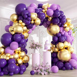 Purple Gold Balloon Arch Kit Mixed Sizes for Birthday Baby Shower Party