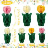 Tulip Honeycomb Centerpieces Set of 12 Spring Table Decor Party
