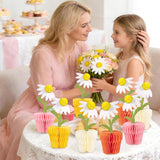 Daisy Honeycomb Centerpieces Set of 8 Orange Yellow Spring Table Decor