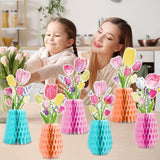 Tulip Honeycomb Centerpieces Set of 12 Spring Floral Table Decor