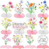 Wildflower Honeycomb Centerpieces Set of 12 Spring Table Party Decor