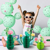 Cactus Honeycomb Centerpieces Set of 6 Pink Yellow Fiesta Party Decor