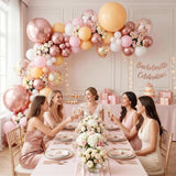 Rose Gold Balloon Arch Kit, Pink White Gold Garland, Party Decor