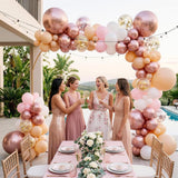 Rose Gold Balloon Arch Kit, Pink White Gold Garland, Party Decor