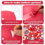 Red White Magenta Balloon Arch Kit, Romantic Party Garland Decorations