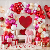 Red White Magenta Balloon Arch Kit, Romantic Party Garland Decorations