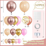Metallic Balloon Arch Kit, Rose Gold Pink Gold Party Garland Decorations