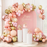 Metallic Balloon Arch Kit, Rose Gold Pink Gold Party Garland Decorations
