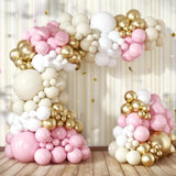 Pink White Gold Balloon Arch Garland Kit, Baby Shower Bridal Party Decor