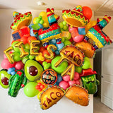 7PCS Mexican Fiesta Balloon Set Taco Avocado Cactus Foil Party Decorations Kit