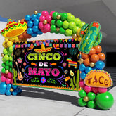 148PCS Fiesta Balloon Arch Kit Cinco De Mayo Backdrop Taco Cactus Party Decor