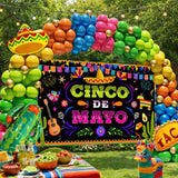 148PCS Fiesta Balloon Arch Kit Cinco De Mayo Backdrop Taco Cactus Party Decor