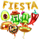 16Pcs Fiesta Foil Balloons Cactus Taco Avocado Cinco De Mayo Party Decor Set