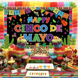 Fiesta Party Decorations Kit Banner Balloons Tablecloth Cinco De Mayo Set