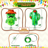 4Pcs Big 32 Inch Cactus Balloons Cinco De Mayo Fiesta Party Decorations Set