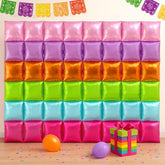 50Pcs Fiesta Balloon Wall Backdrop Rainbow Square Cinco De Mayo Party Decor Kit