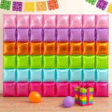 50Pcs Fiesta Balloon Wall Backdrop Rainbow Square Cinco De Mayo Party Decor Kit