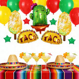7Pcs Fiesta Taco Cactus Corn Balloon Set Cinco De Mayo Party Decorations Kit