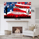 Patriotic Memorial Day Banner: Remember and Honor USA Wall Decor