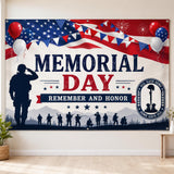 Patriotic Memorial Day Banner: Remember and Honor USA Wall Decor
