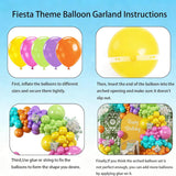 164Pcs Fiesta Pastel Balloon Arch Kit Cinco De Mayo Taco Party Decor Set