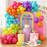 Neon Balloon Arch Garland Kit Rainbow Summer Pool Party Birthday Decor Set
