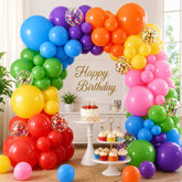 139Pcs Rainbow Balloon Arch Kit Colorful Fiesta Cinco De Mayo Party Decor Set
