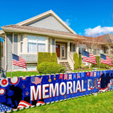 Patriotic Memorial Day Banner: Thank You Veterans Yard Decoration, 4th of July Outdoor Banner