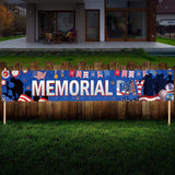 Patriotic Memorial Day Banner: Thank You Veterans Yard Decoration, 4th of July Outdoor Banner