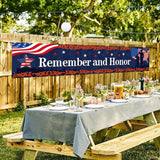 Patriotic Memorial Day Banner: Remember and Honor Veterans, Red White Blue Outdoor Decor