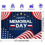 Patriotic Memorial Day Backdrop Banner: Remember Honor Soldier Photography Background Party Decor