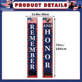 Patriotic Porch Banner: Red White Blue Remember Honor Decorations