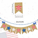 Patriotic Burlap Banner: Red White Blue Stars Garland for 4th of July Parties
