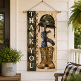 Thank You Heroes Military Boots Flag – Patriotic Veteran Outdoor Decor