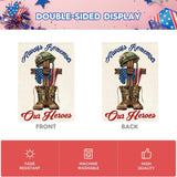 Always Remember Our Heroes Patriotic Military House Flag – Veteran Memorial Day Outdoor Decor