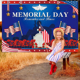 Veterans Day Photography Backdrop Memorial Day Banner Remember And Honor Patriotic Party Wall Decor