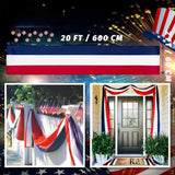 Red White Blue Patriotic Bunting Flags: 4th of July Outdoor Banner Set