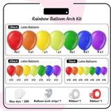 Rainbow Balloon Arch Kit 203pcs Colorful Garland Balloons Birthday Baby Shower Wedding Party Decorations