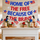 Patriotic Banner: Home of the Free Because of the Brave, USA Decor