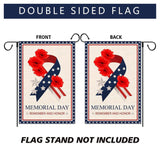 Memorial Day Garden Flag: Remember Honor Poppies Stars Stripes Patriotic Yard Decoration