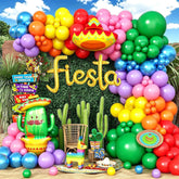 177PCS Fiesta Balloon Arch Kit Cinco De Mayo Cactus Party Garland Set