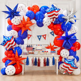 Patriotic Balloon Garland Arch Kit Red White Blue 250th Anniversary 4th Of July Decor