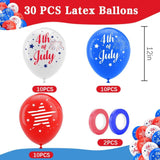 Patriotic Red White Blue Latex Balloons – 4th of July Party Decor